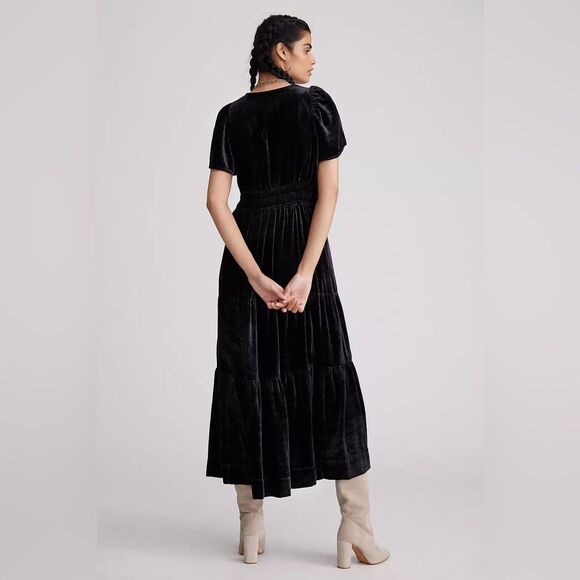 Anthropologie NWT The Somerset Max Black Dress Velvet Edition Size XS Petite - Picture 4 of 11